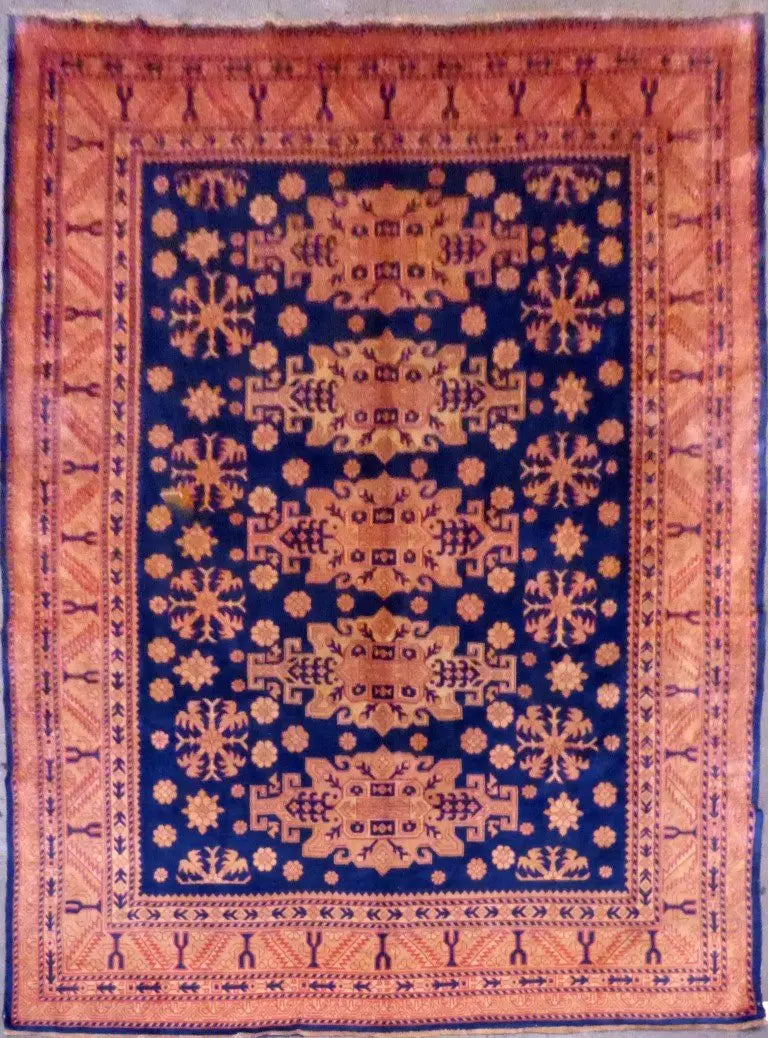 One Of The Kind Afghani Khotan Rug 9'6" x 7'7"